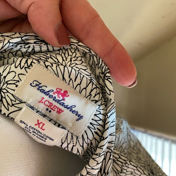 J. Crew Haberdashery Black & White Button Down XL - Picture 5 of 5